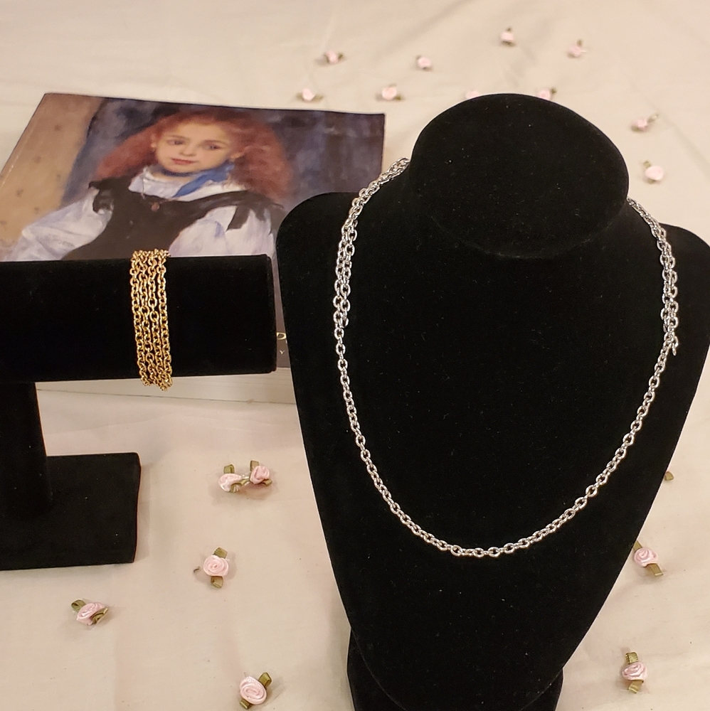 Oval Cable Silver & Gold Metal Chains